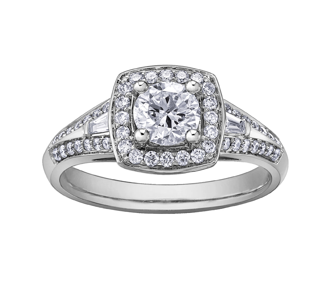 Bague pour femme en or blanc 14K, diamant - Bijouterie Suisse Québec
