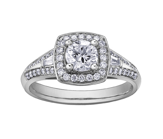 Bague pour femme en or blanc 14K, diamant - Bijouterie Suisse Québec