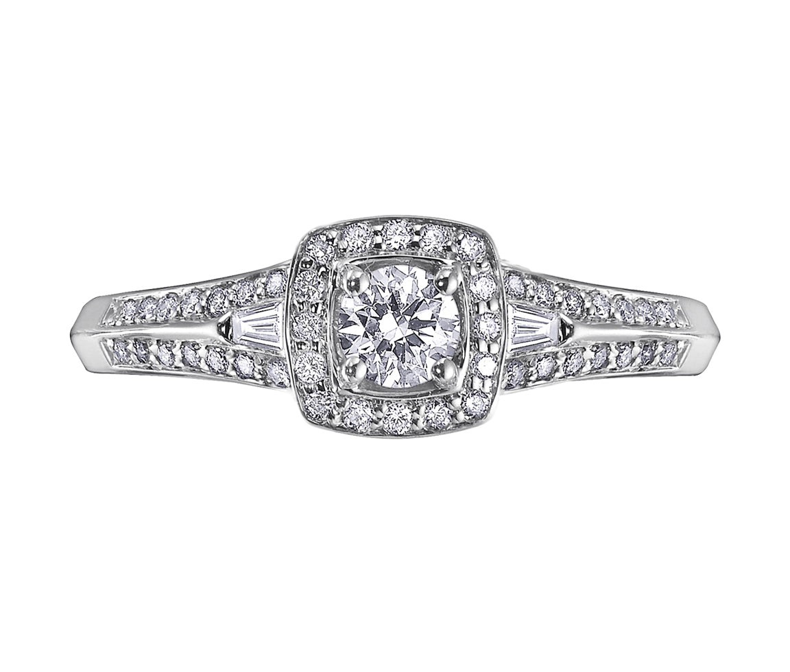 Bague pour femme en or blanc 14K, diamant - vue 3 - Bijouterie Suisse Québec
