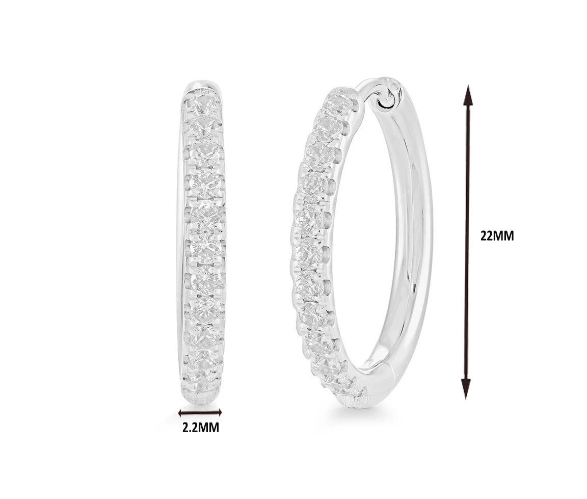Boucles d'oreilles pour femme en acier inoxydable, zircon cubique - vue 2 - Bijouterie Suisse Québec